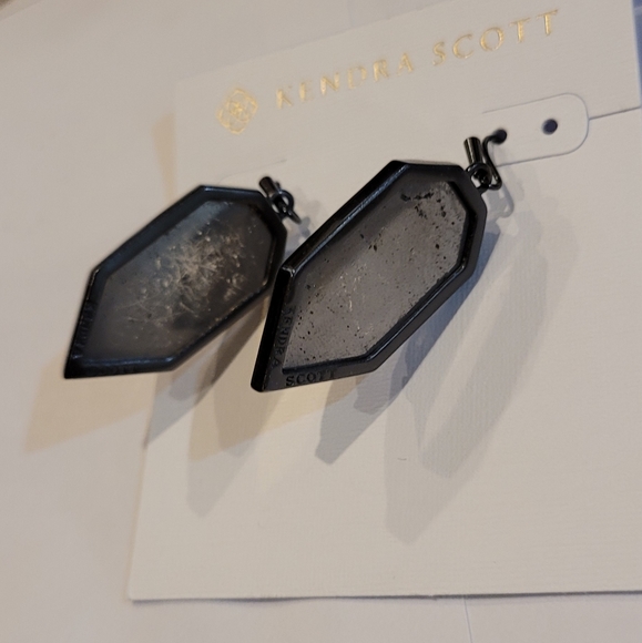 Kendra Scott Gunmetal Earrings Set Mirror Rock - Picture 14 of 14